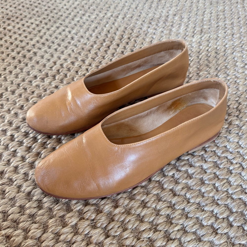 Martiniano Camel Leather Glove Shoes Size 39.5